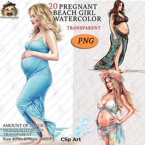 Amerykańskie Kobiety W Ciąży Clipart, Kobiety Boho, Letnia Tkanina, Dziewczyna Mody, Puszysta Akwarela, Natychmiastowe Pobieranie Cyfrowego Pliku PNG, Vol3 AC89