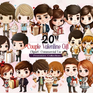 Clipart de pareja de San Valentín de Chibi, Clipart de pareja joven feliz, Chica de San Valentín, Ilustración de pareja romántica de Chibi PNG, Diario basura, AC26