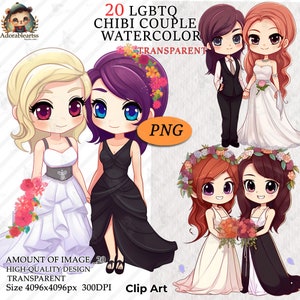 Lesbische paar giftful Clipart - LGBTQ Mode Illustration - lesbische Freundin Hochzeitsgeschenk - Instant Download Digital PNG File, vol3 AC83