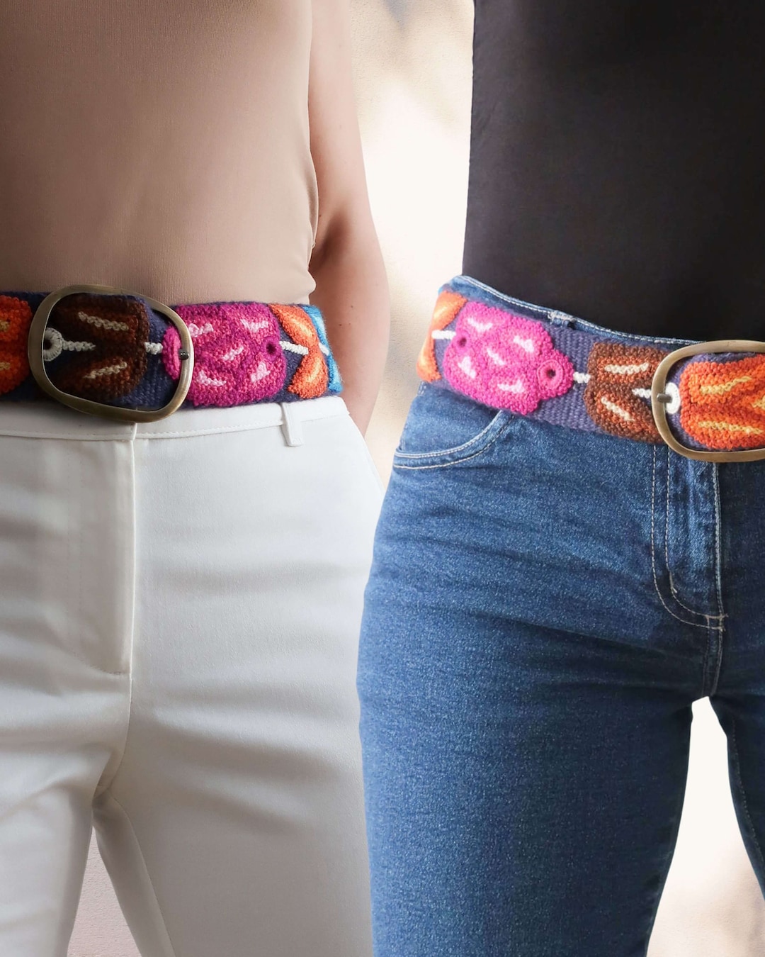 Ceinture équestre Femme Cuir Bleu - Taille US 34 (culotte 26/28) - Occasion