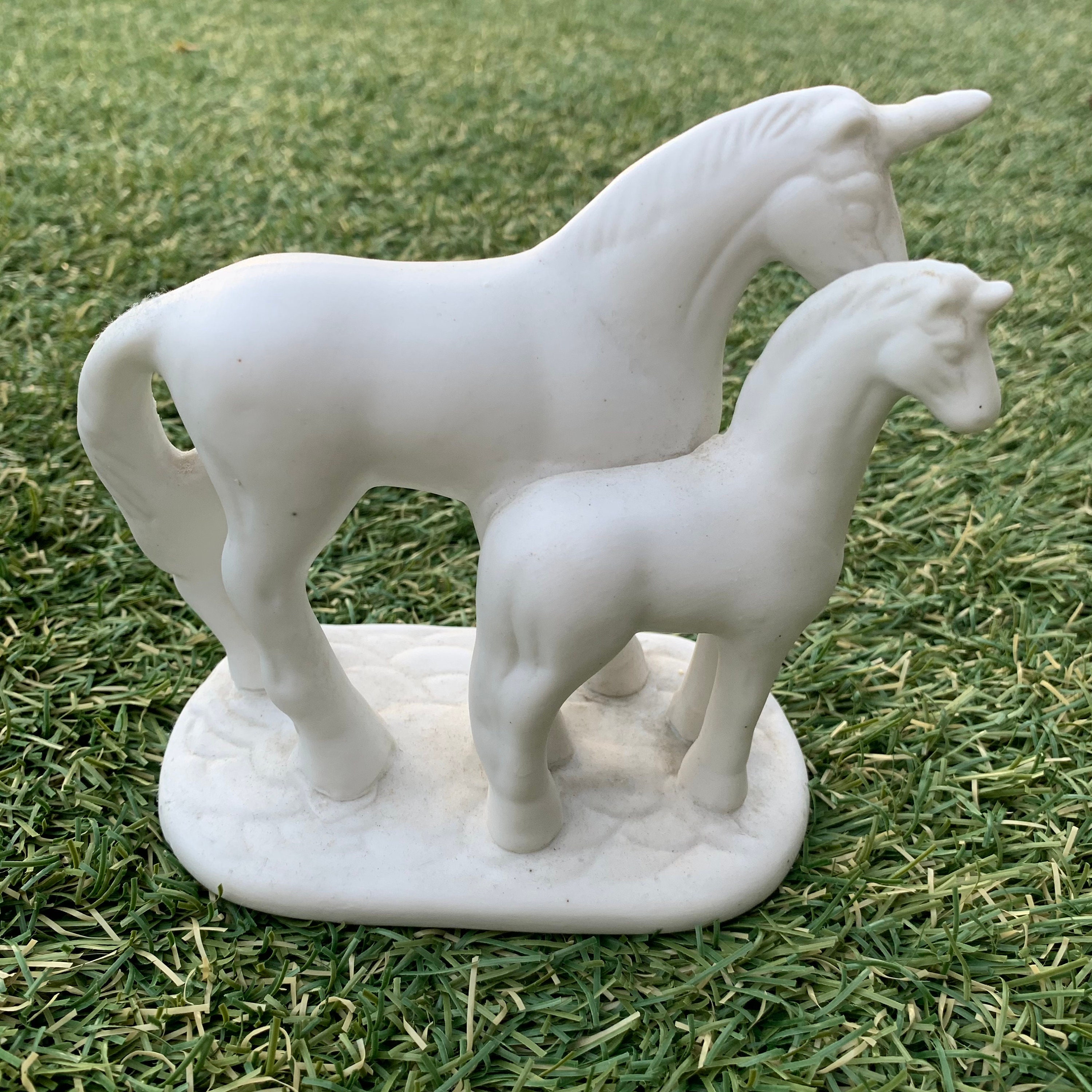 Vintage Ceramic Double Unicorn Figurine from 1980s Etsy.de