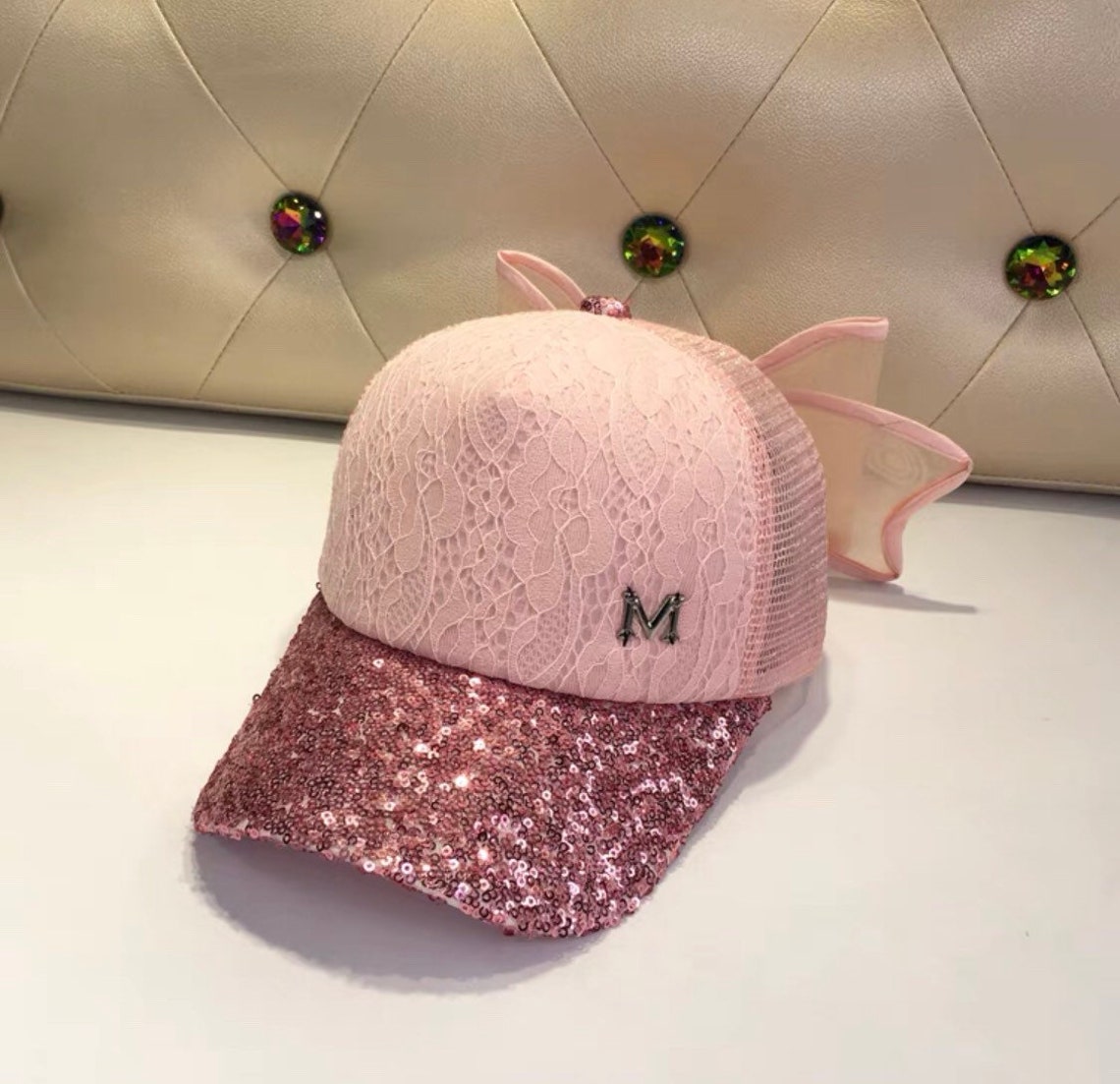 Bow Baseball Hat Glamorous Women Headwear Party Handmade Etsy UK