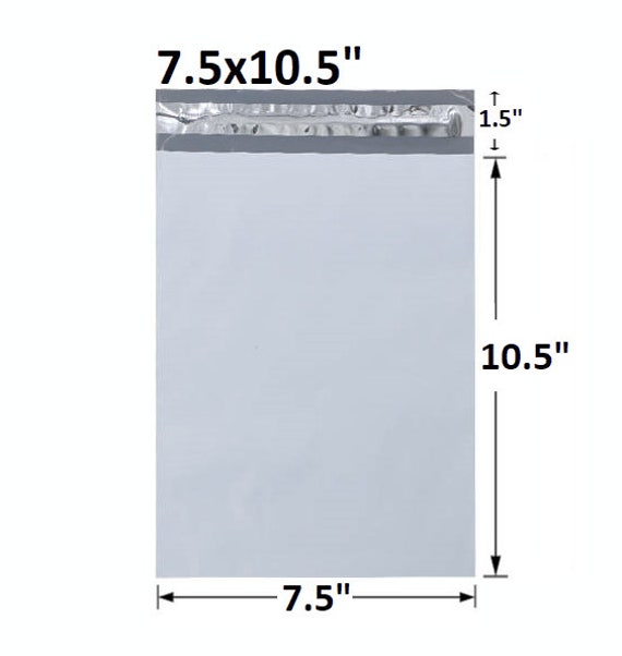 7.5x10.5 Poly Mailers Envelopes Shipping Bags White 2.5 mil