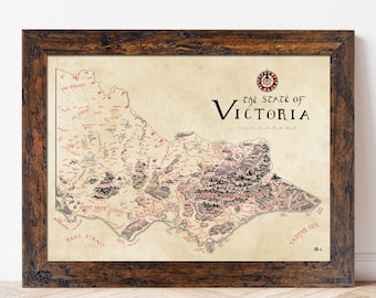 Hand-drawn Victoria Map / Tolkien inspired / Fantasy style