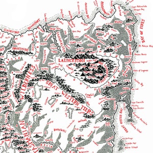 Hand-drawn Tasmania Map / Tolkien inspired / Fantasy style image 4