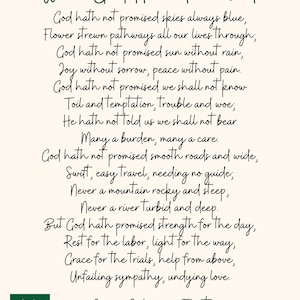 Printable Poem - ANNIE JOHNSON FLINT - What God Hath Promised - Cream ...