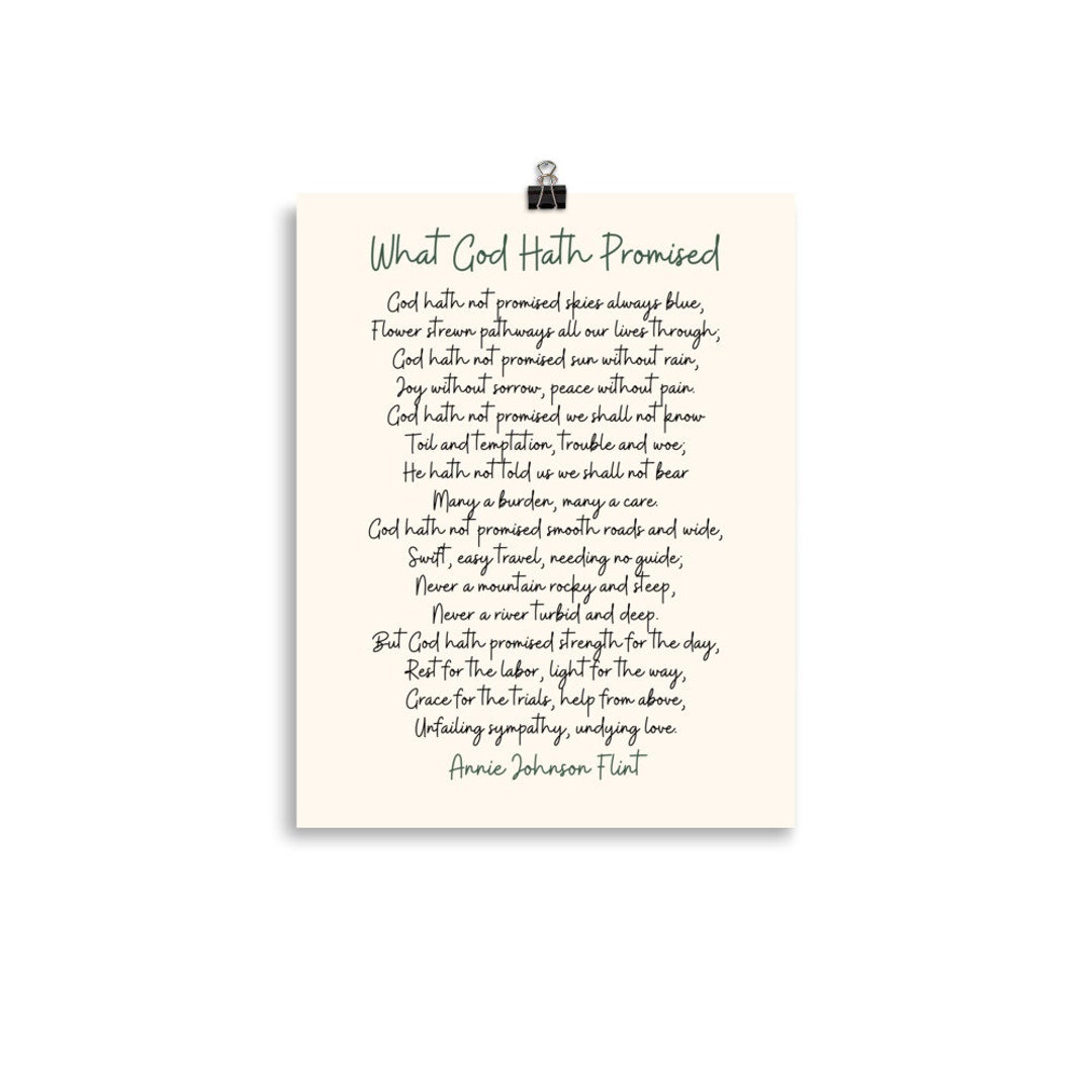 God Hath Not Promised Poem 