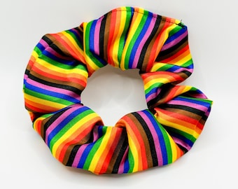 LGBTQ+ Pride Stripe Satin Scrunchie