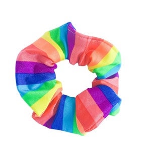 Rainbow Stripe Tricot Scrunchie