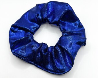 Dark Royal Shiny Foil Tricot Scrunchie