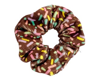 Chocolate Sprinkles Minky Scrunchie