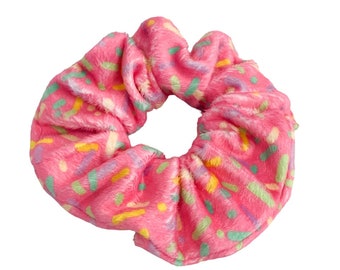 Strawberry Sprinkles Minky Scrunchie
