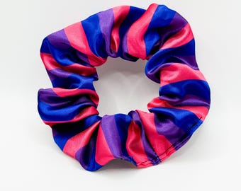Bi Pride Stripe Satin Scrunchie