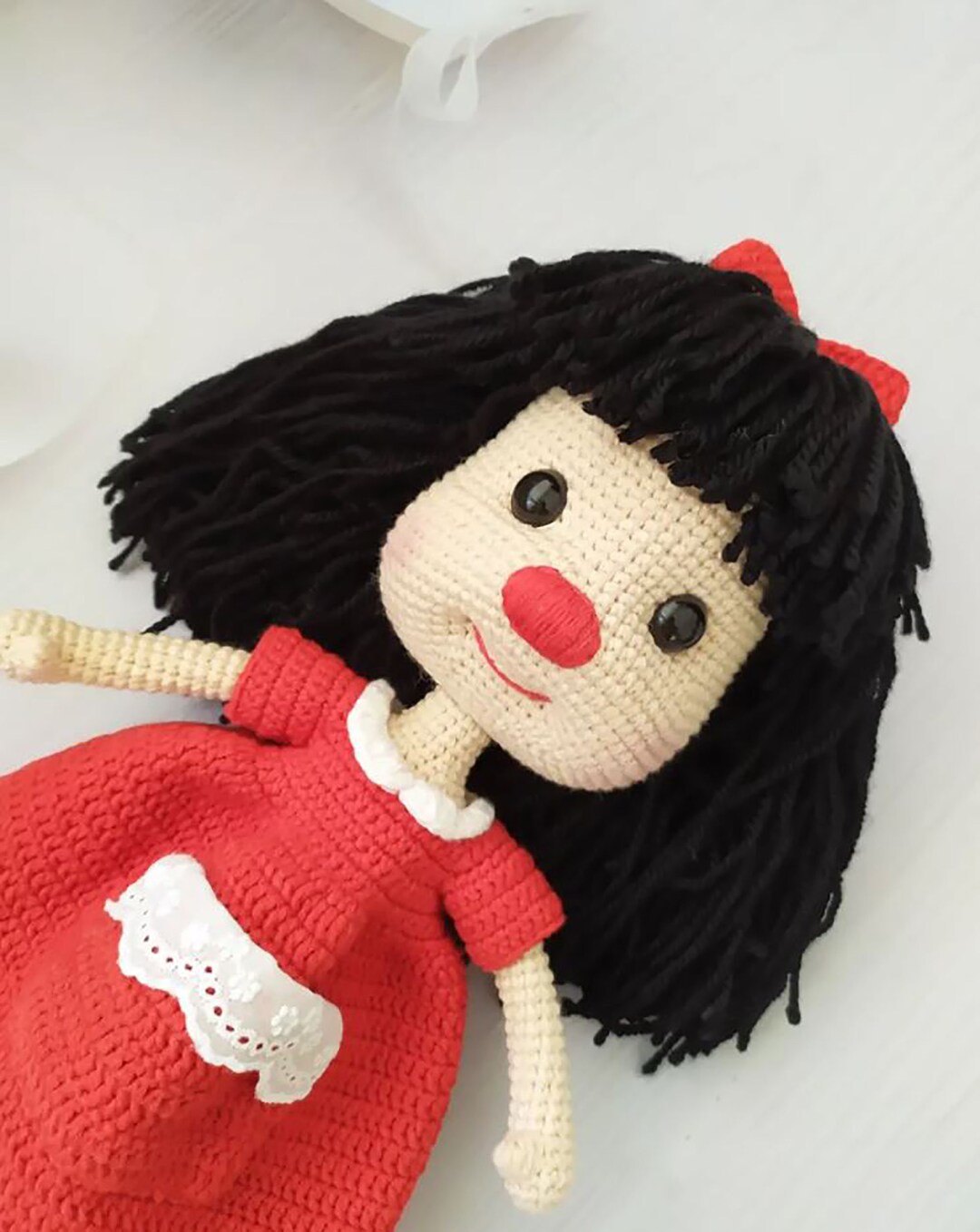 Crochet Doll in Red Dress Toy main image 0