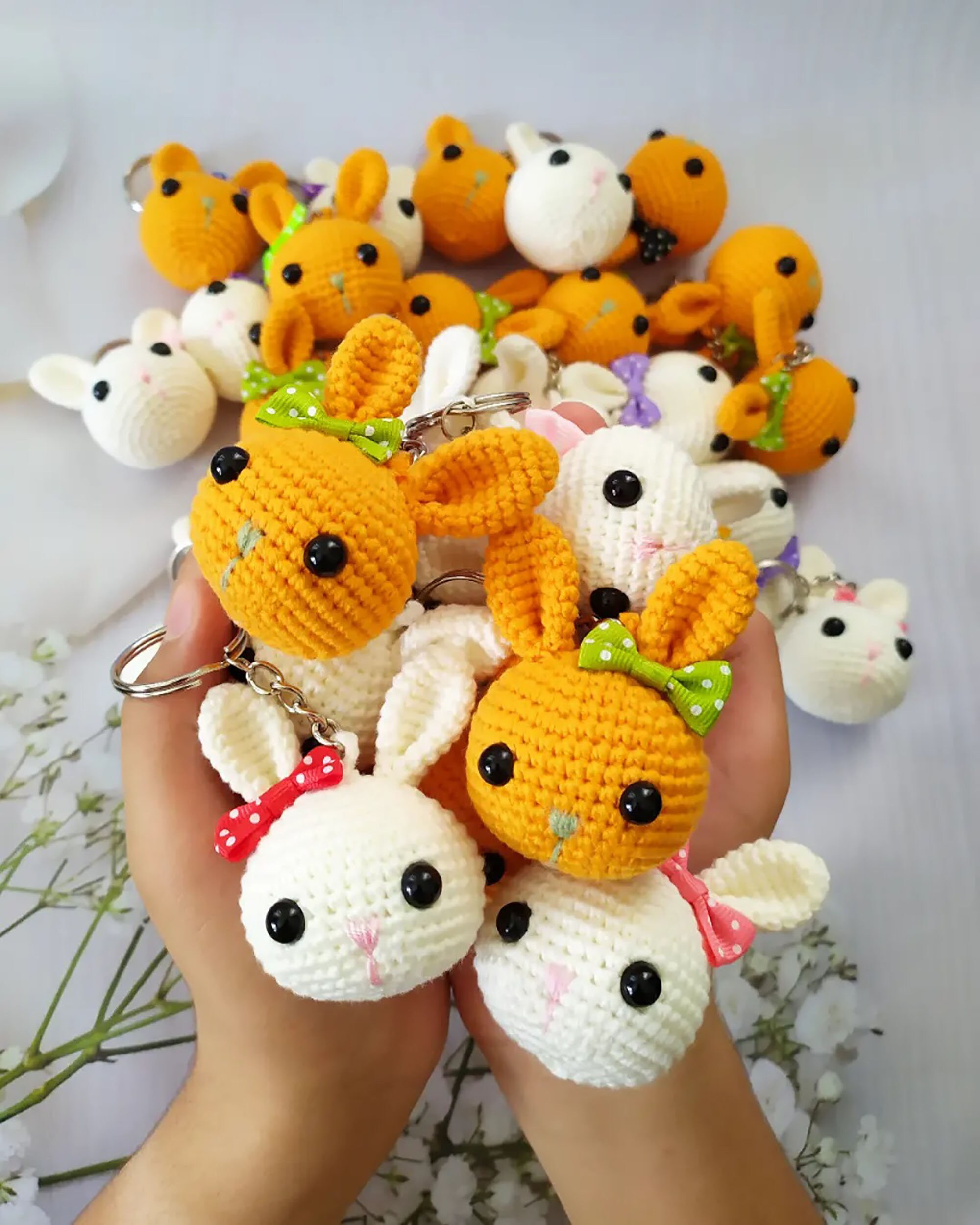 Keychain Rabbit Plue Amigurumi Rabbit Head Keychain, Amigurumi Animals, Rabbit Toys, Rabbit ...