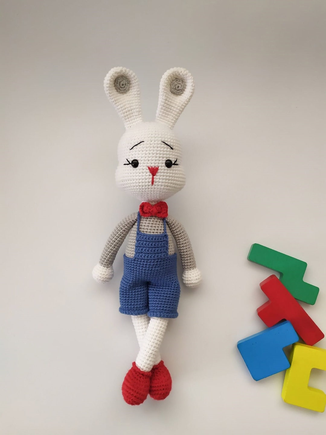 Crochet White Long-eared Rabbit, Rabbit Toy, Amigurumi Rabbit, White ...