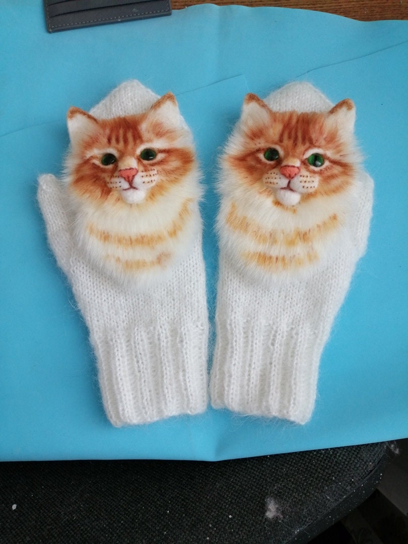 Mittens with cats Etsy