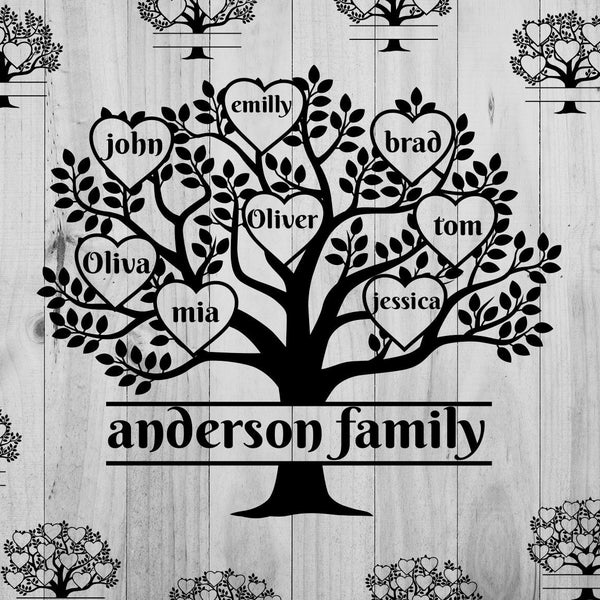 Family Tree Svg Bundle 2-16 Members, Tree Of Life Svg, Family Tree Branch, Cut Files For Cricut, Family Tree Clipart