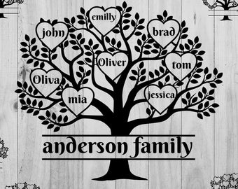 Family Tree Svg Bundle 2-16 Members, Tree Of Life Svg, Family Tree Branch, Cut Files For Cricut, Family Tree Clipart