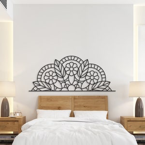 Blumen Kopfteil Schlafzimmer Wand-Dekor Laser-Cut-Datei - SVG-Datei - Wohnkultur - Wandkunst - Wandbehang - Wand-Dekor - dxf - png