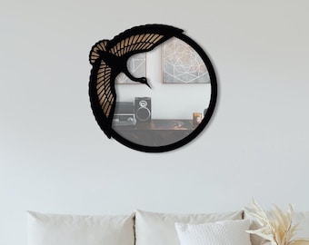 Crane Bird Mirror Frame - Archivo Svg - Archivo de corte láser - Tapices de pared - Decoración de pared - Espejo de pared - Descarga digital - Diseño minimalista