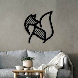 Minimalistische Fox Laser Cut SVG Datei - Holz Cut File - Metall Cut File - Home Decor - Wandbehang