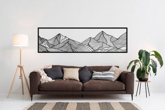Line Mountains Laser Cut File , Svg Mountain File, Minimalist landscape, Glowforge Laser Cut File, Cricut Cutting Machine File, Dxf, Png