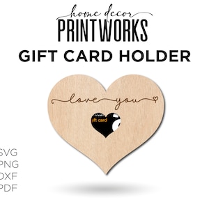 Presente de amor, porta-cartão de presente de amor, arquivo de corte a laser, cartão de presente de coração, Glowforge Svg, arquivo Dxf, arquivo de corte cricut, presente de aniversário