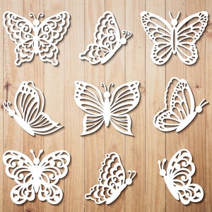 Farfalla Svg, pacchetto SVG! Modello di taglio carta farfalle, taglio laser farfalla, file di taglio farfalla, ritaglio di carta, per Silhouette, Cricut