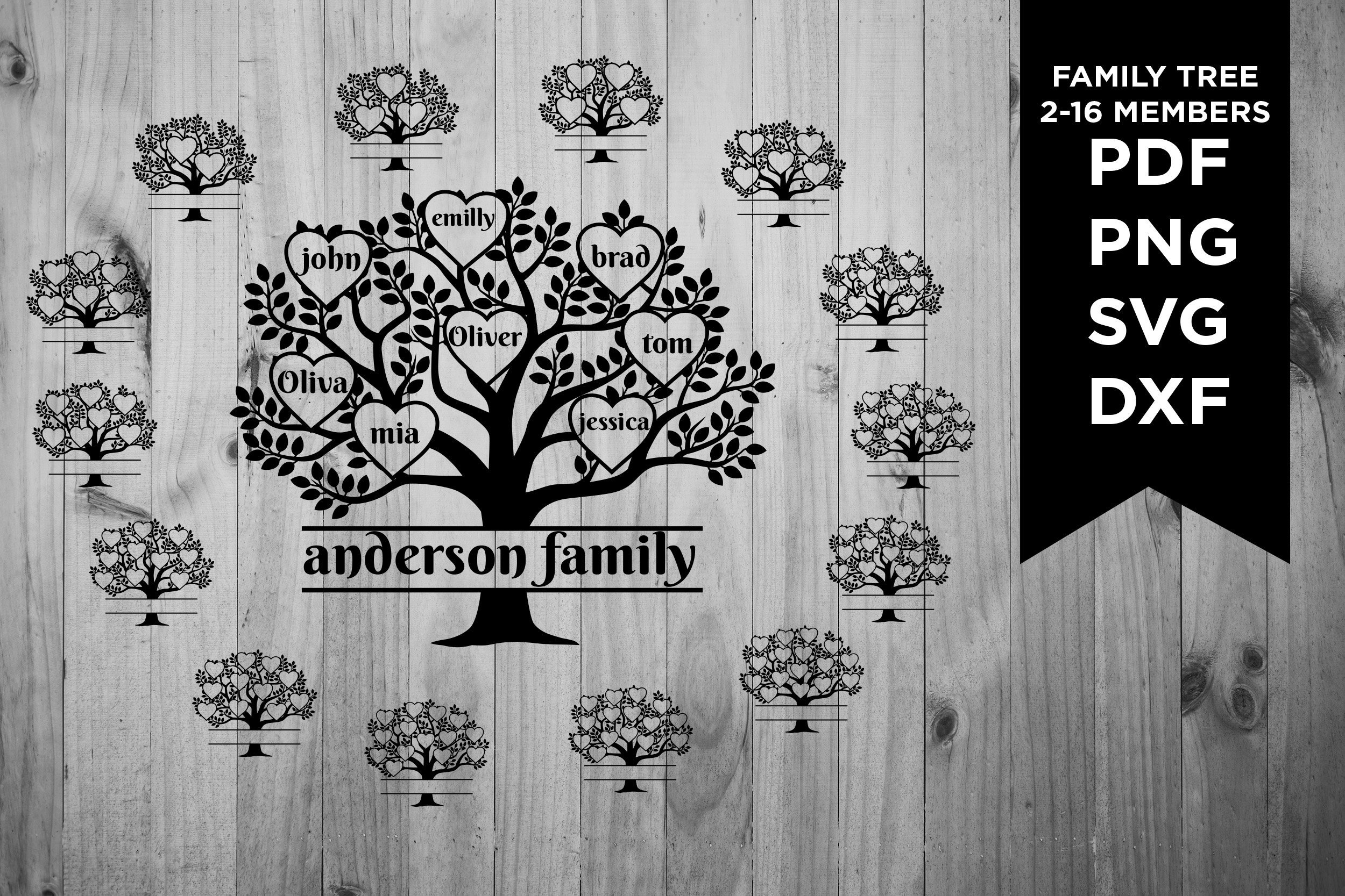 Vintage Family Tree Clip Art