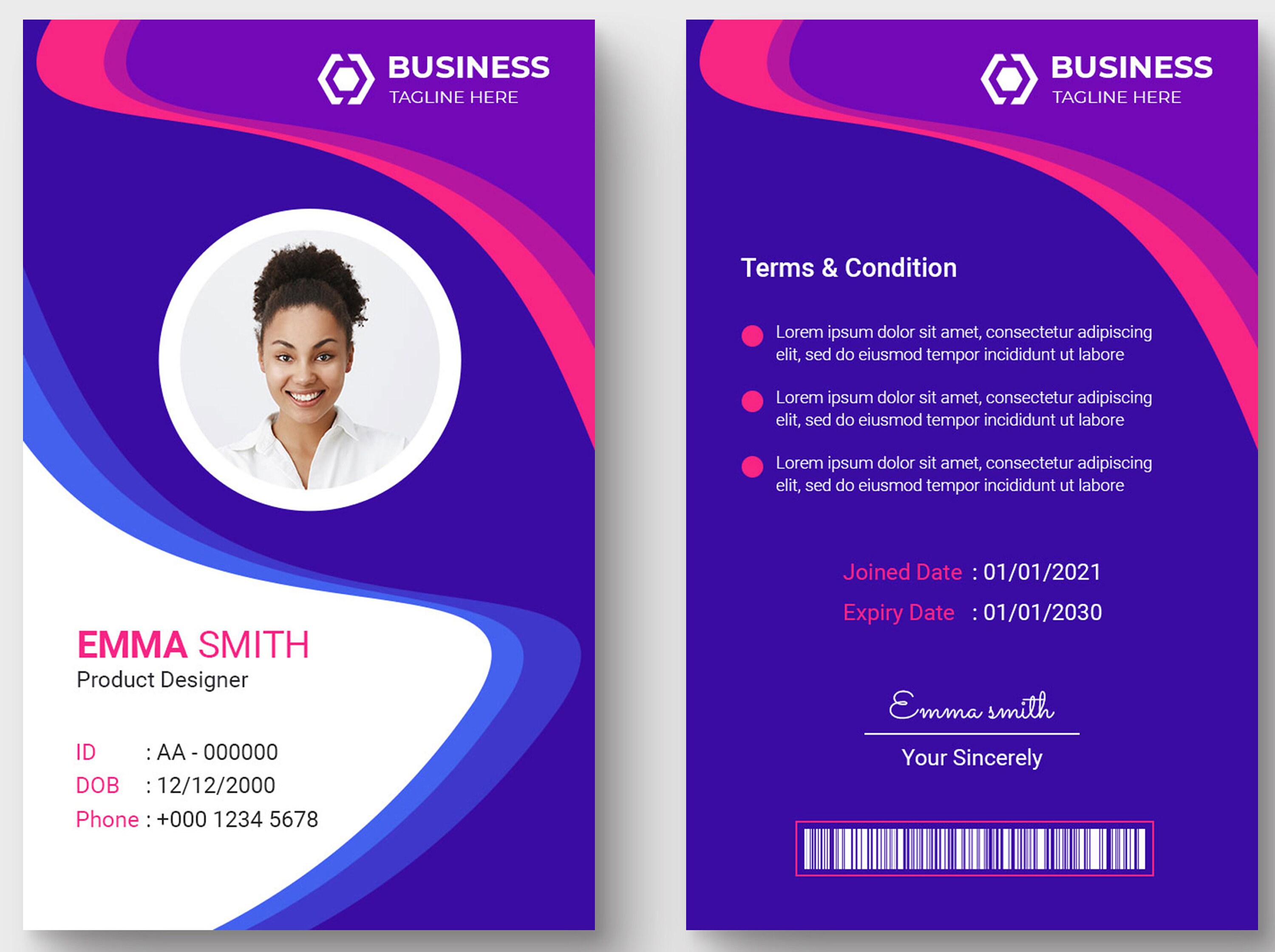Editable Business ID Card Templates, Premium Psd Files, Corporate Card