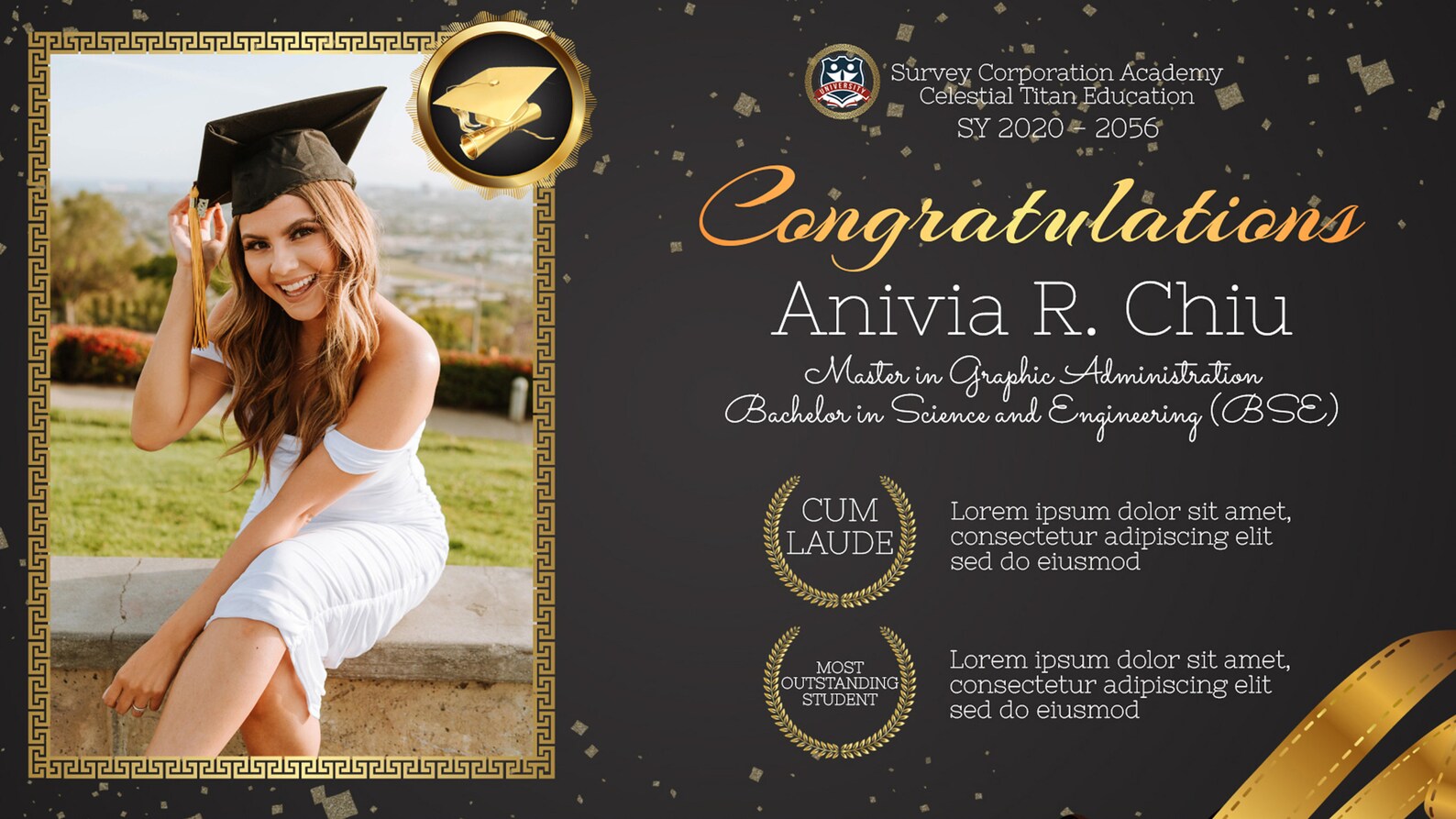 Editable Graduation Tarpaulin Templates, Premium Psd Files, Graduation Banner PSD Instant
