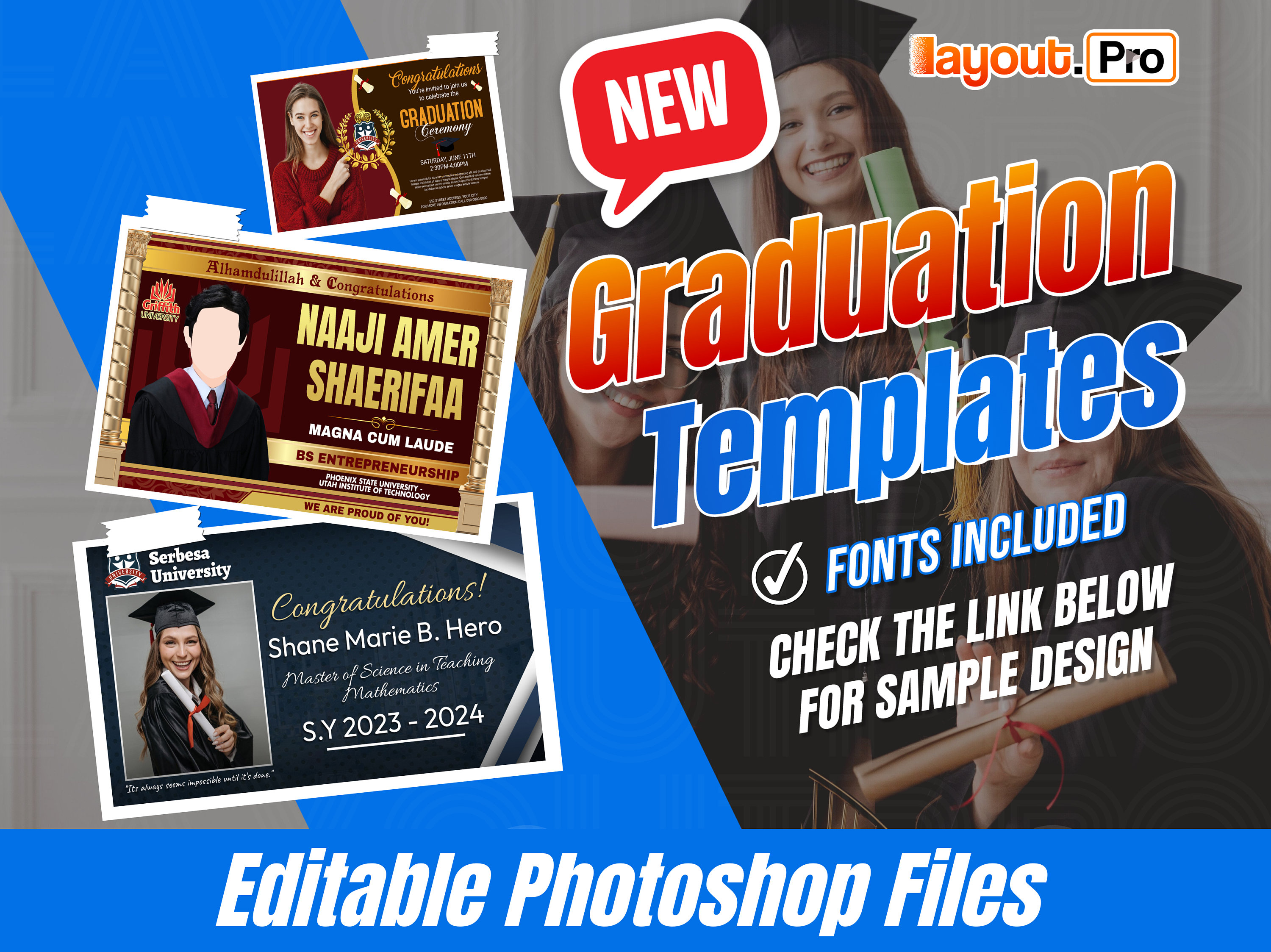 Editable Graduation Tarpaulin Templates, Premium Psd Files, Graduation