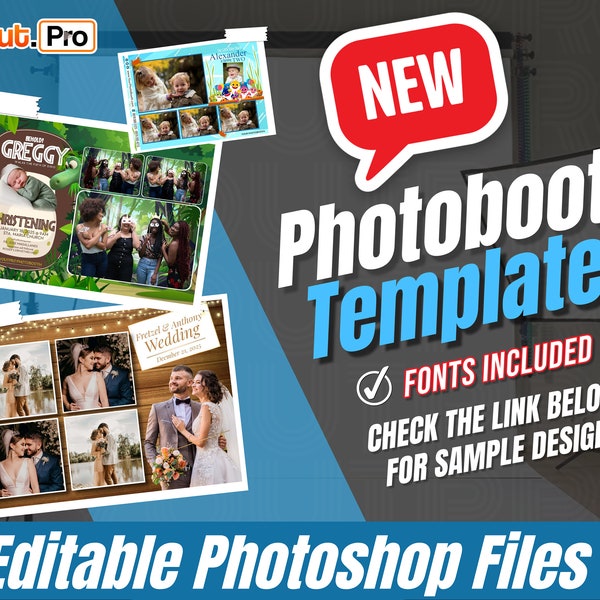 Editable Photobooth Photoshop templates, premium psd files, photo booth PSD Instant Download