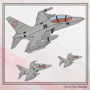 Fighter Jet Machine Embroidery Design, Airforce Jet Plane Design, USAF Digital Download , 6 Sizes (2575)