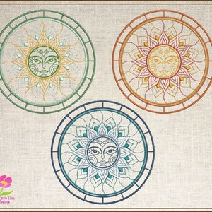 Motif de broderie Machine mandala, broderie de dentelle, mandala de fleurs, dessin au trait floral, motif de broderie spirituel, 8 tailles (0564)