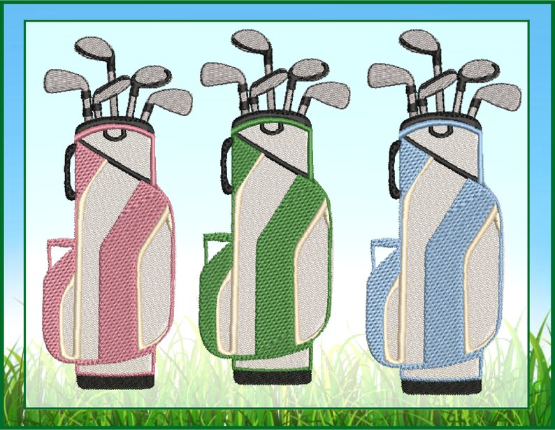 Golf Bag Machine Embroidery Design Sport Embroidery Designs Etsy