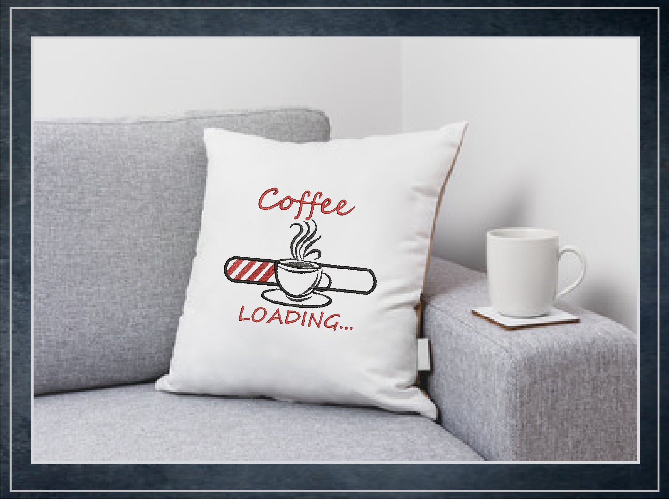 Loading Coffee Design Coffee Loading Machine Embroidery Design, Coffee Loading Tech Bar ...