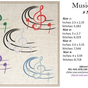 Musical Chord Machine Embroidery Design Music Note - Etsy