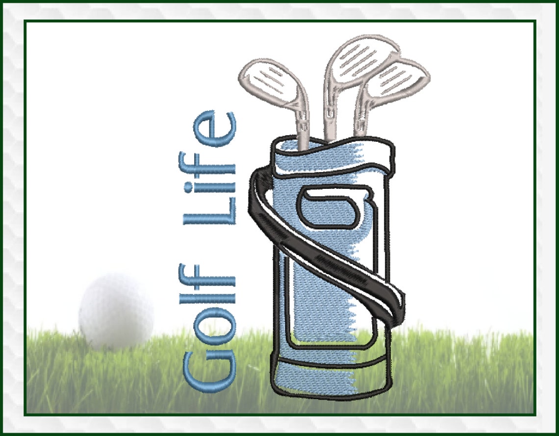 Golf Bag Embroidery Design. Golf Machine Embroidery Design Etsy