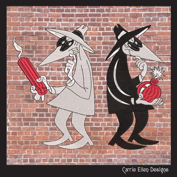 Spy Vs. Spy Machine Embroidery Design Bundle, Good and Evil Bomb