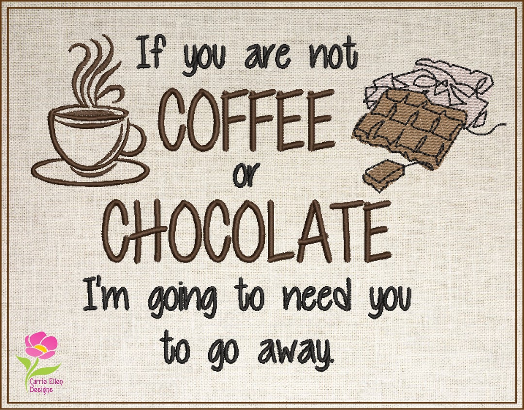 Diseño de bordado a máquina de café o chocolate, frases y refranes, 4  tamaños (0460) - Etsy México, image size:1080x845