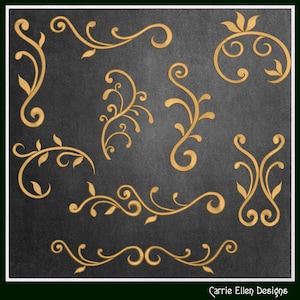 Vine Design Elements Machine Embroidery Design Bundle – 9 Individual Patterns, 6 Sizes Each (3646)