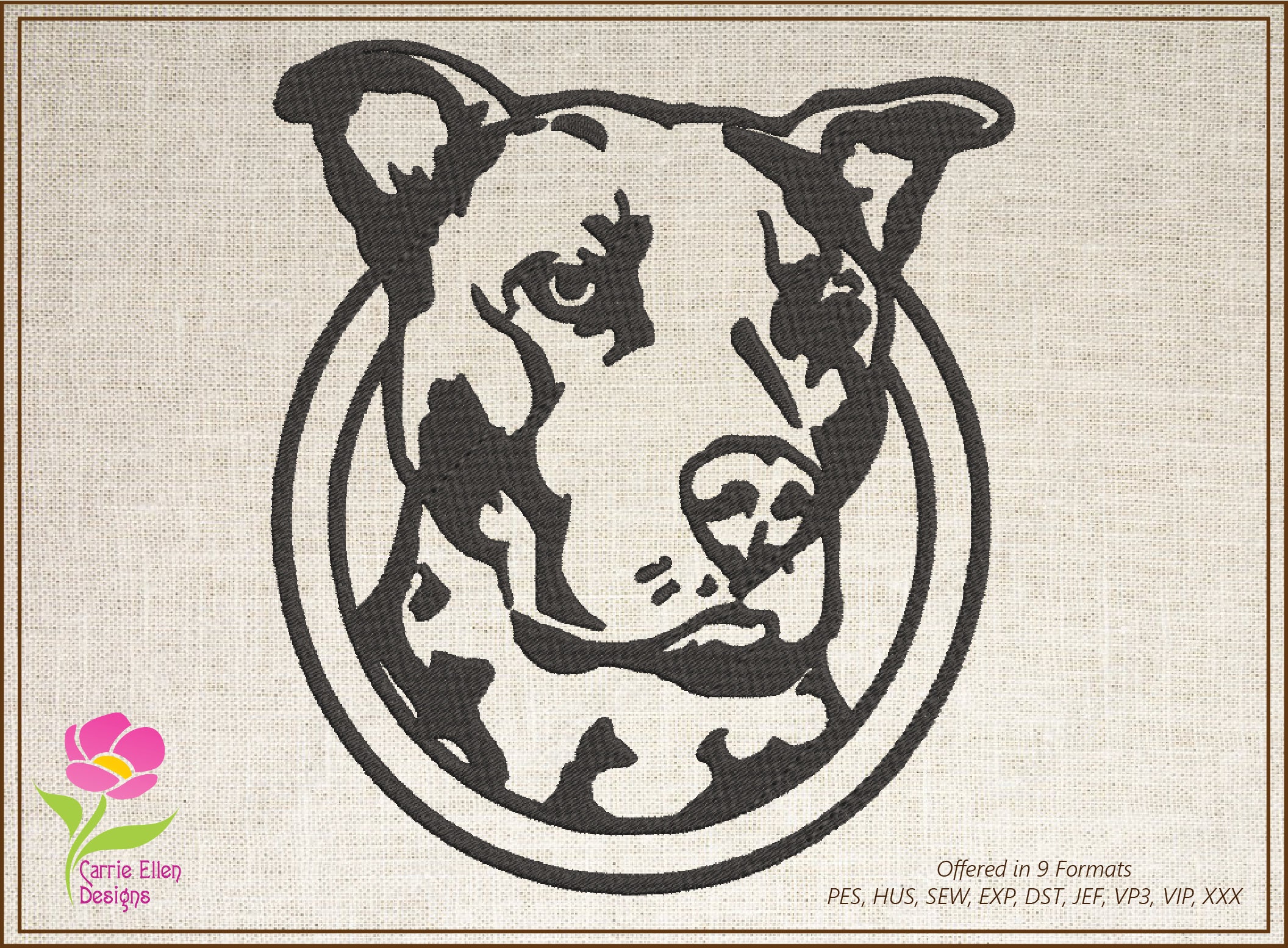 Pitbull Embroidery Design. Dog Embroidery Design. Machine Etsy