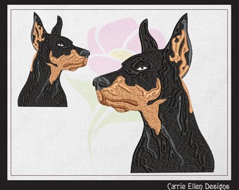 Dog Machine Embroidery Design, Doberman Pincher Profile Embroidery Design, Dog Lover Design, 6 Sizes (1404)