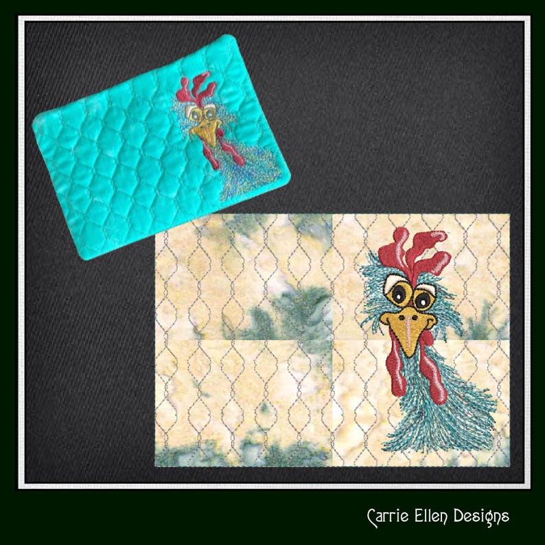 Whimsical Chicken ITH Mug Rug – in the Hoop Machine Embroidery Design ...
