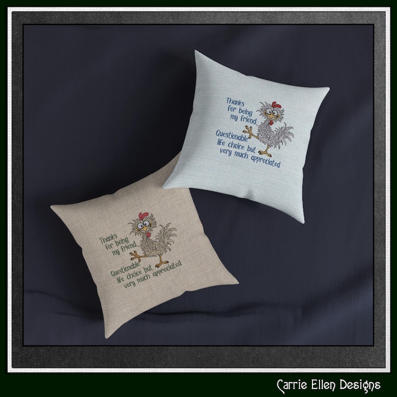 Questionable Life Choice – Funny Chicken Machine Embroidery Design ...