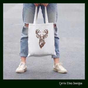 Deer Embroidery Design, Stag Head Profile Machine Embroidery, Wildlife Animal Design, Towel Gift, Machine Embroidery Design, PES Embroidery, Embroidery Patterns, Design Update, Bestseller, Embroidery Pattern, Custom Embroidery Carrie Ellen Designs