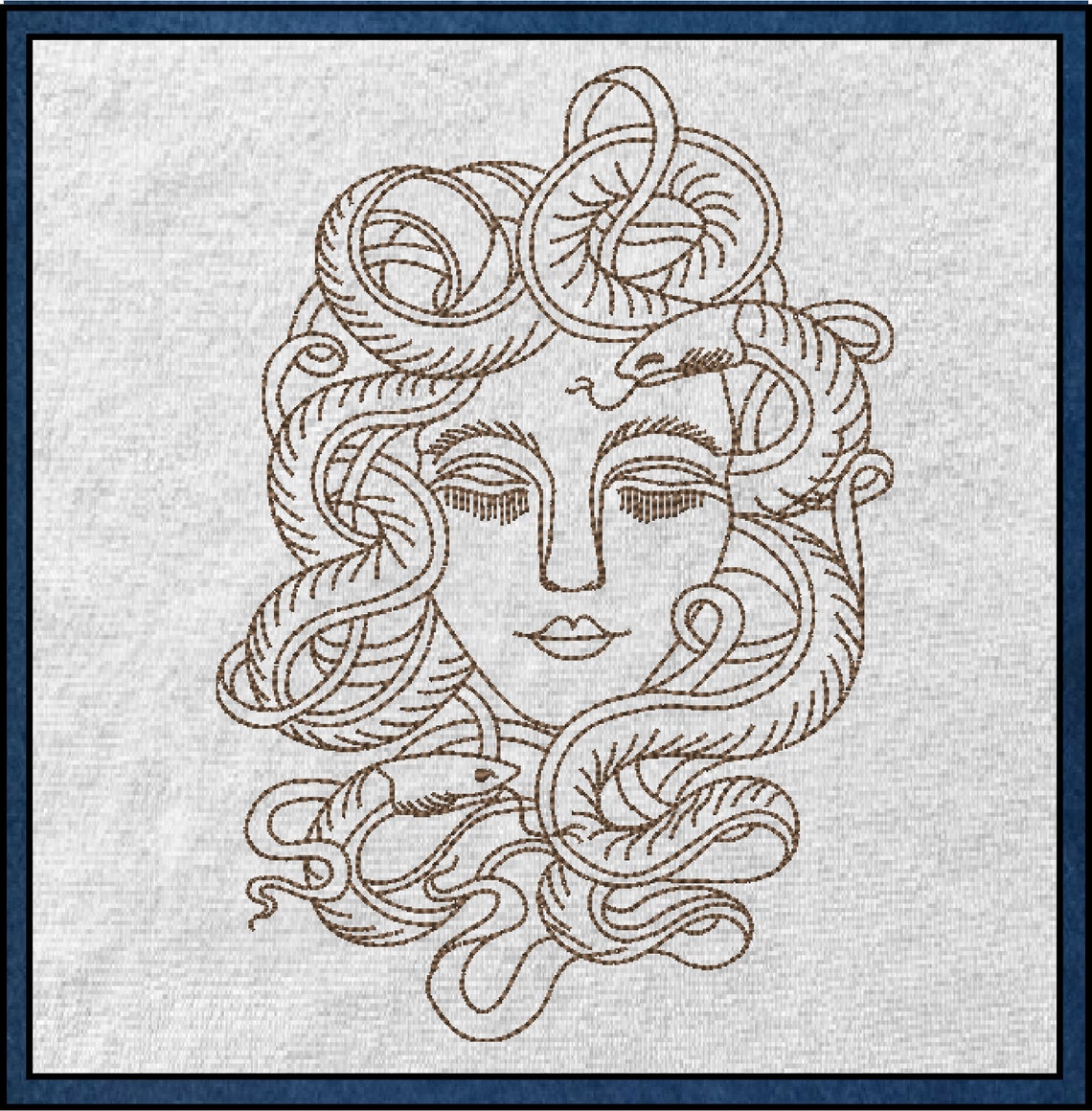 Medusa Head Machine Embroidery Design Line Art Greek | Etsy