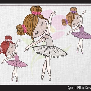 Ballerina Machine Embroidery Design, Dancer Ballet Embroidery Design, Kids Design Gift, 6 Sizes (1455)